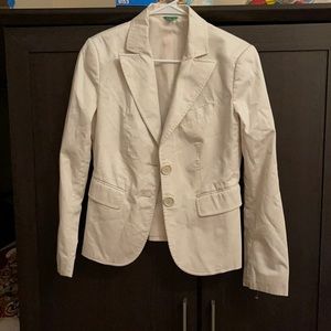United Colors of Benetton White Blazer/Medium